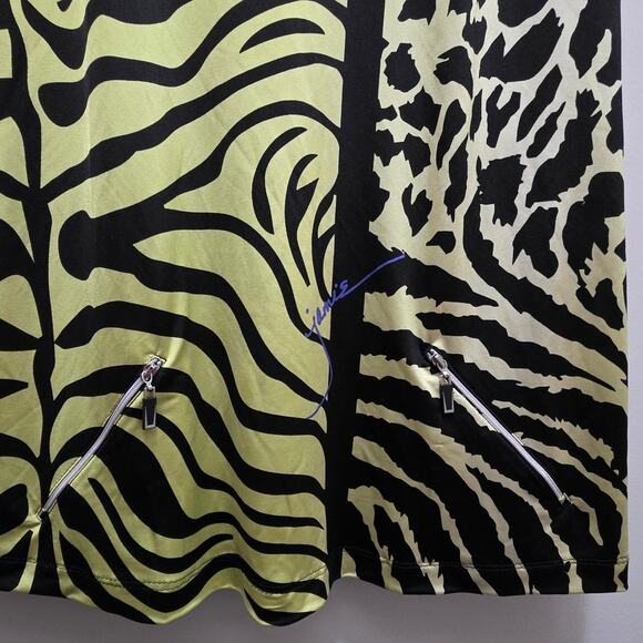 Jamie Sadock Yellow & Black Golf Tennis Women's XLarge Short Sleeve Zipper Shirt - Picture 3 of 11